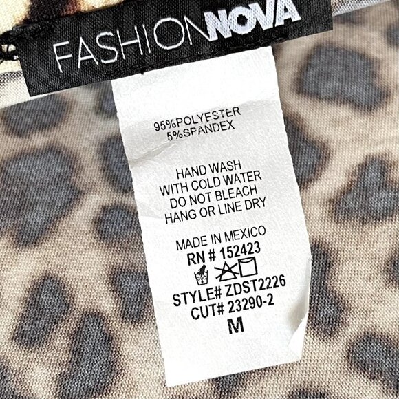 Fashion Nova Don't Get This Twisted Leopard Twist Long Sleeve Top - M - Picture 7 of 9